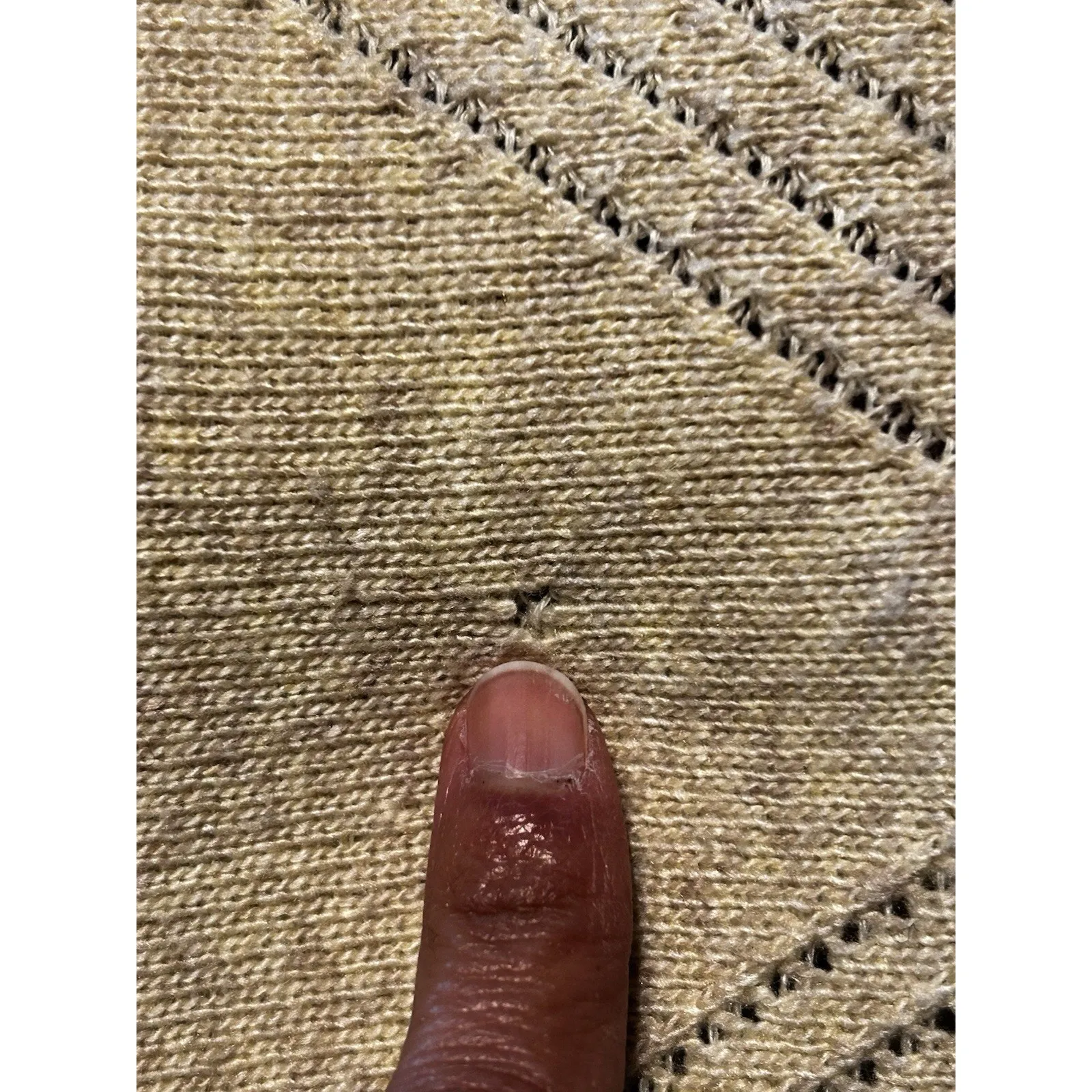 Baciano Boho Fringe Geometric Knit Poncho Sweater Shawl Size S Beige Navy Red - Image 6