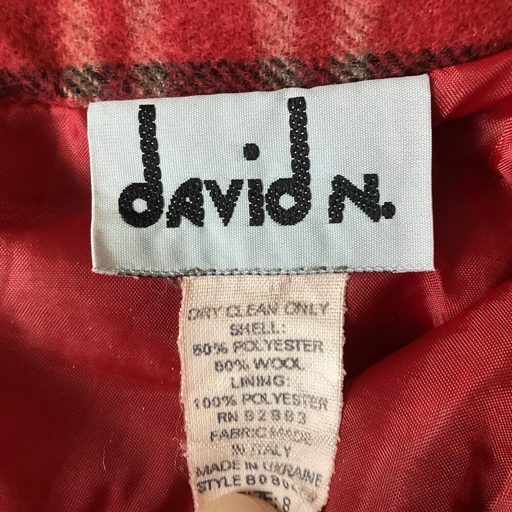 Vintage David N Wool Blend Midi Skirt Red Size 8 - Image 3