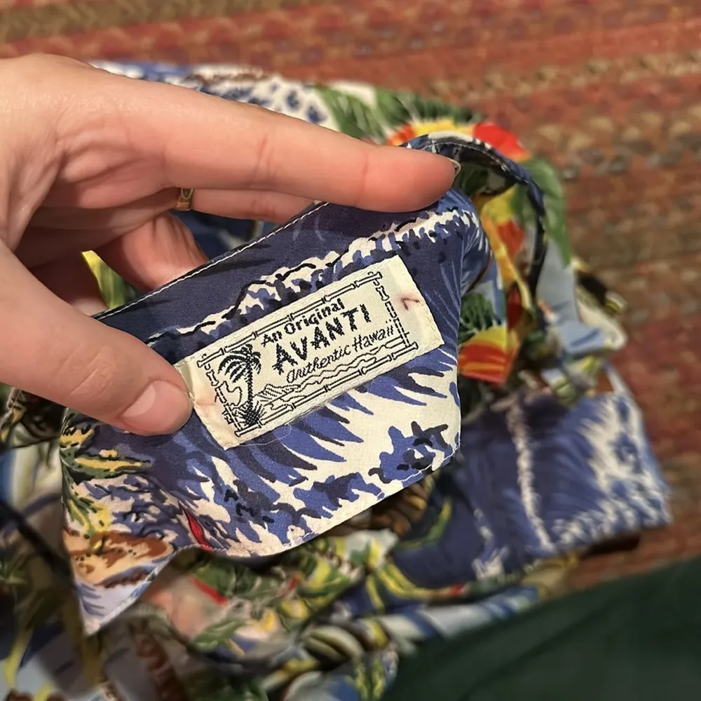 Avanti 90s VTG  SILK HAWAIIAN FLORAL PRINT DRESS - Image 5