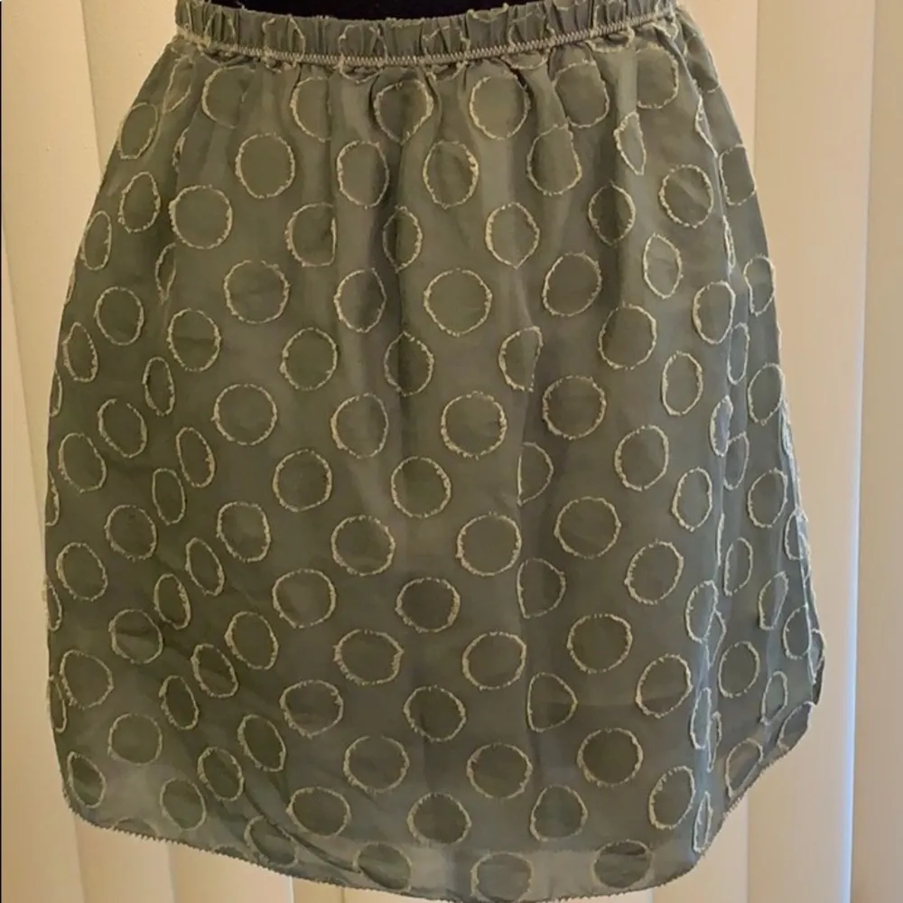 J. Crew green polka dot silk mini skirt. - Image 4