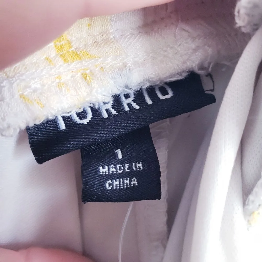 Torrid Yellow and Gray Floral Gauze‎ Shorts - Image 7