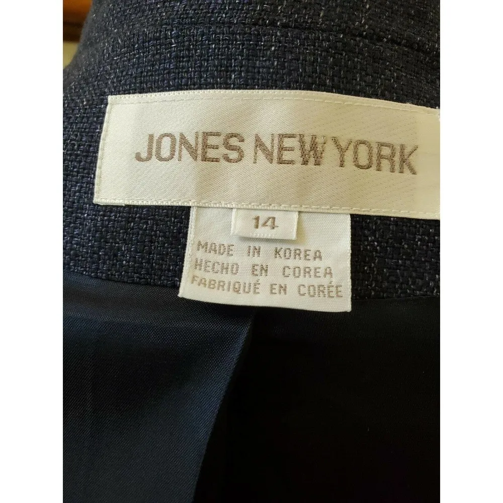 Jones New York Linen Denim Zip Up Jacket, Size 14 - Image 9