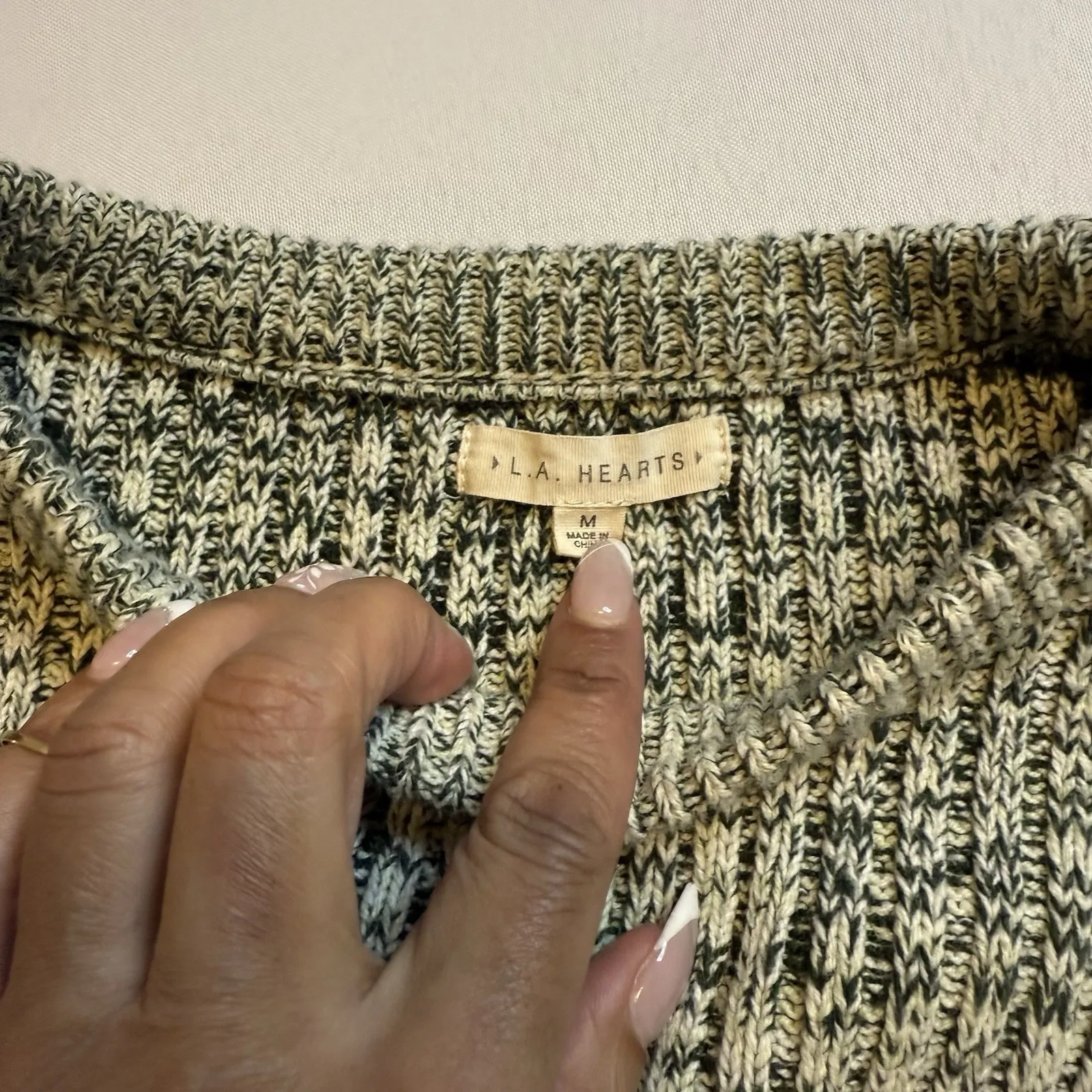 LA Hearts‎ Green Heavy Knit Cropped Sweater Long Sleeve Everyday Workwear M # - Image 6