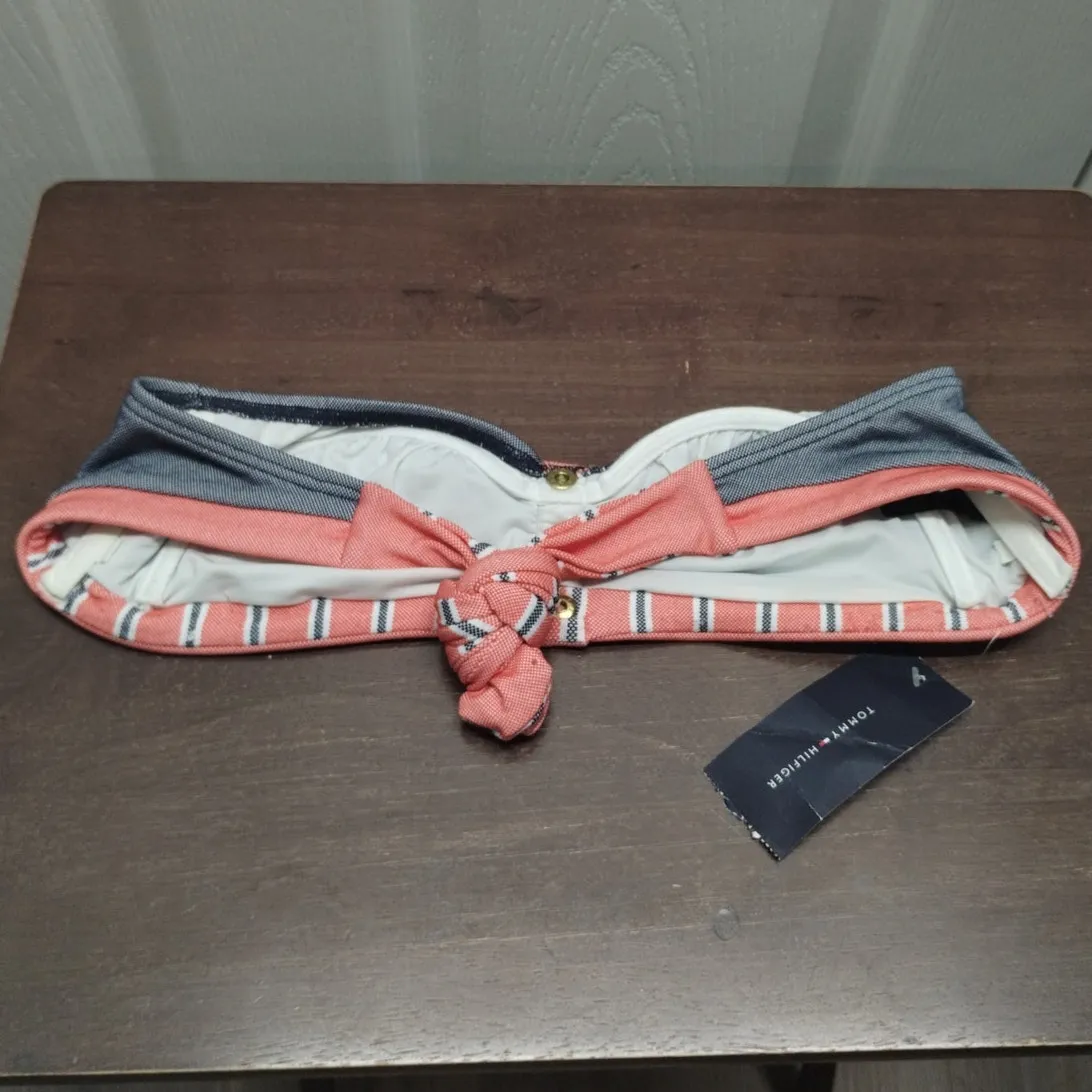Tommy Hilfiger NWT Size Small Core Navy Bandeau Swimsuit Strapless Bikini Top - Image 2
