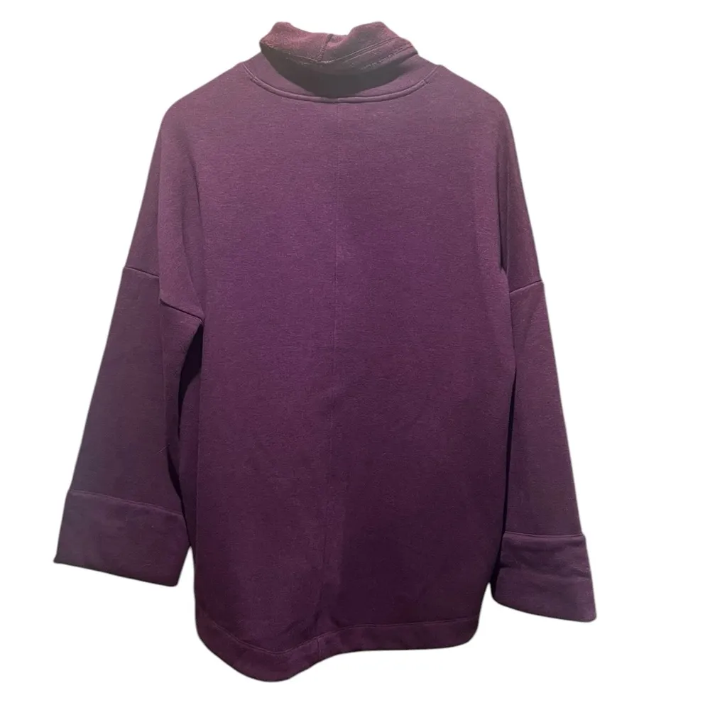 Athleta Cozy Karma Funnel Neck Spiced Cabernet Pullover Sweatshirt Size Small - Image 14