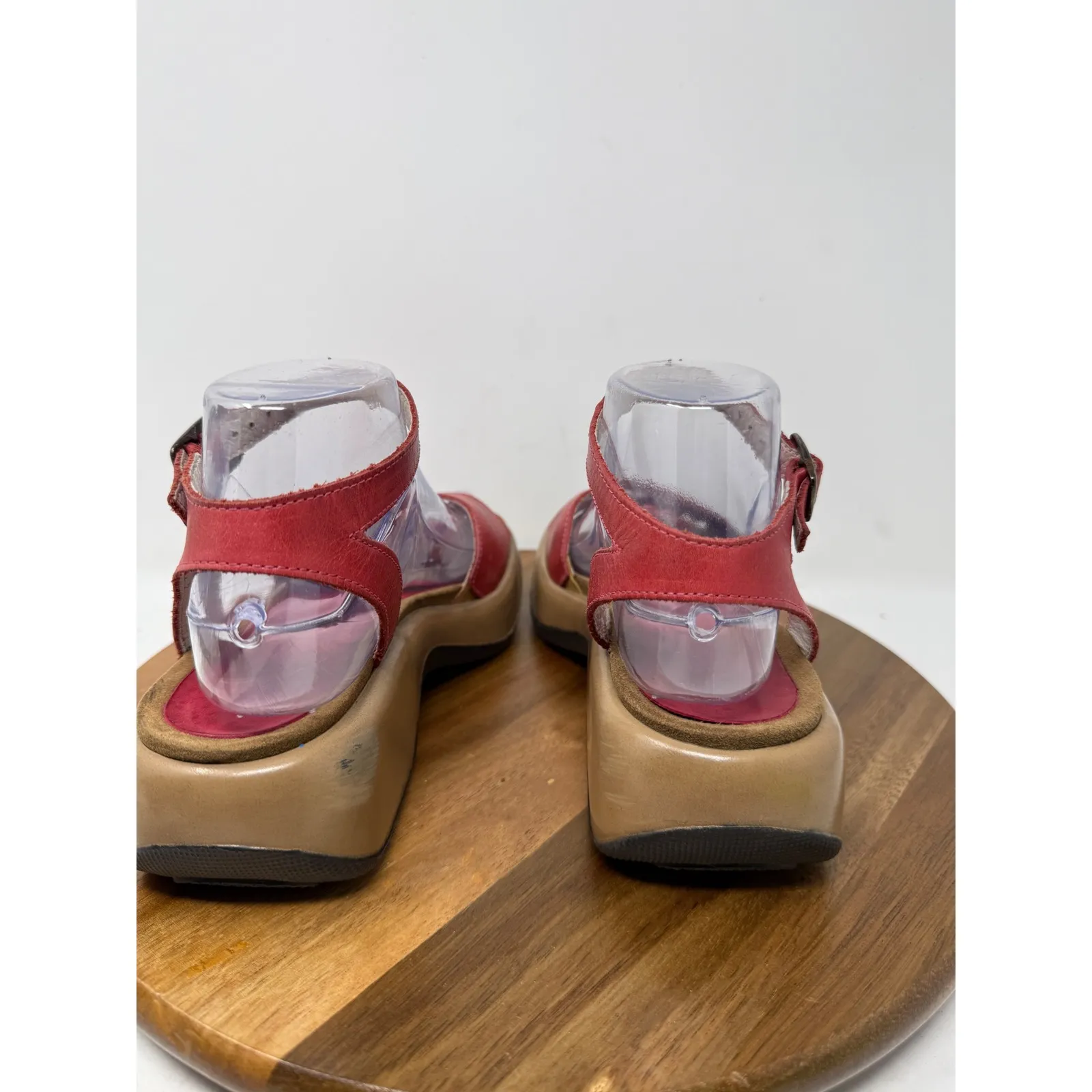 Dansko Red Leather Ankle Strap Platform Sandals EU 37 US 7 - Image 7