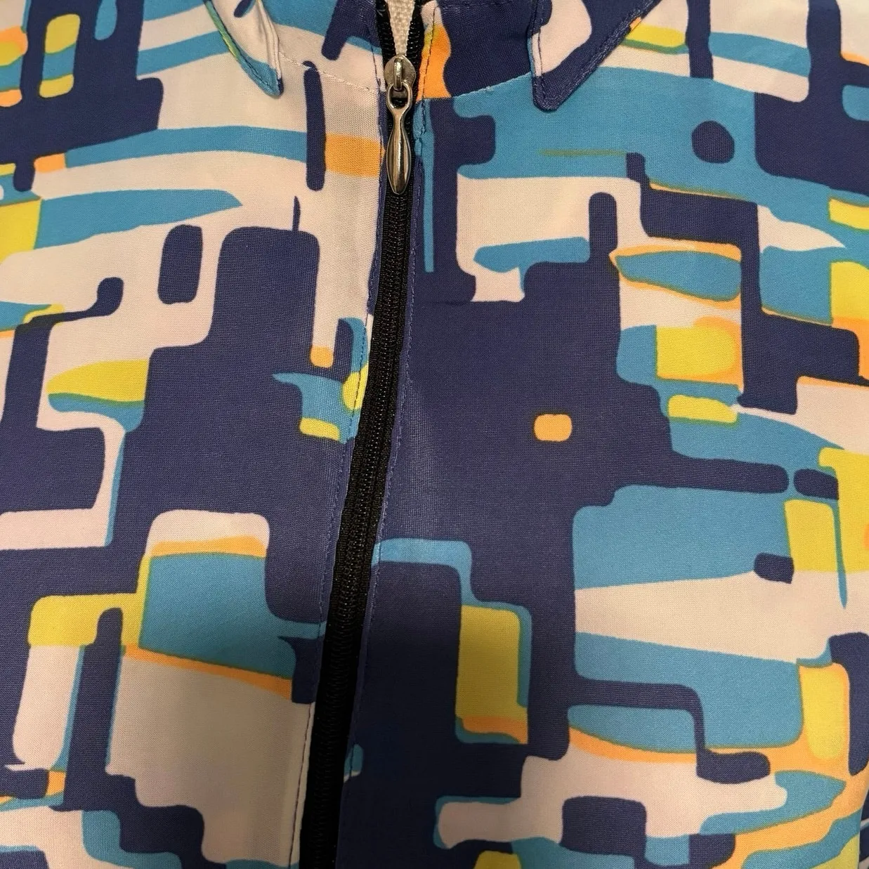 Simplicite by Jamie Sadock Size L 1/4 Zip Pullover Golf Geometric Print Blue Size L - Image 3