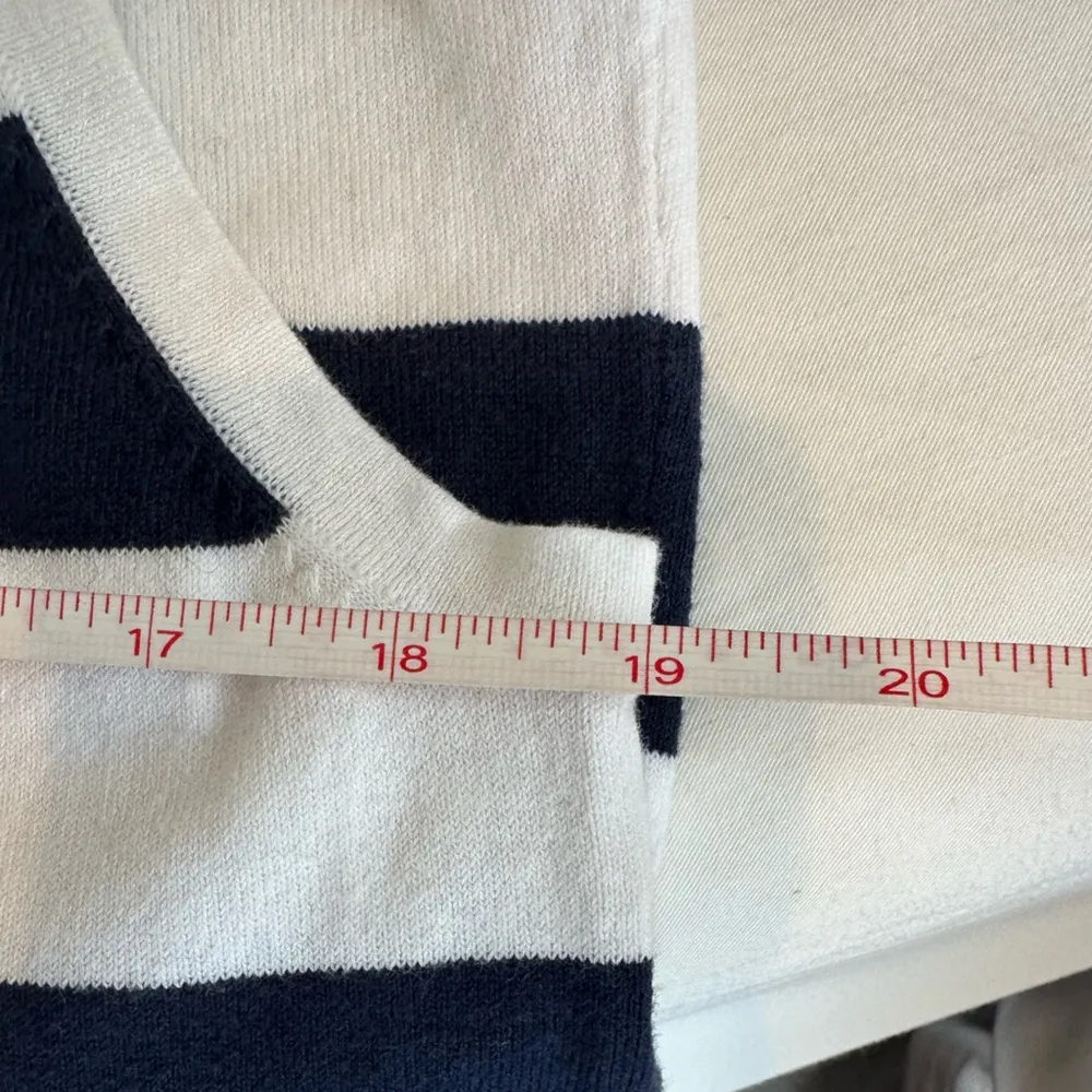 Sail to Sable Hydna Fringe Sweater Tank Top Sz Medium GUC Nautical Round Neck - Image 9