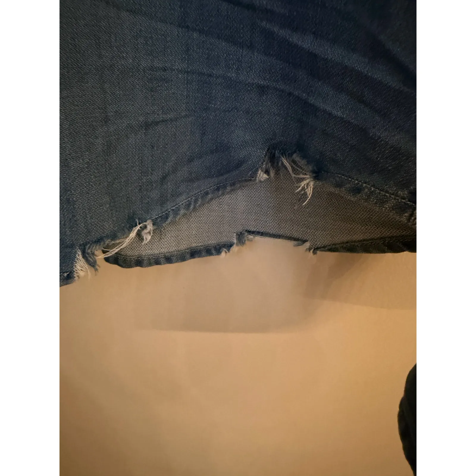 Frank & Eileen Womens XS Barry Distressed Blue Denim Button Up Shirt Preppy - Image 5