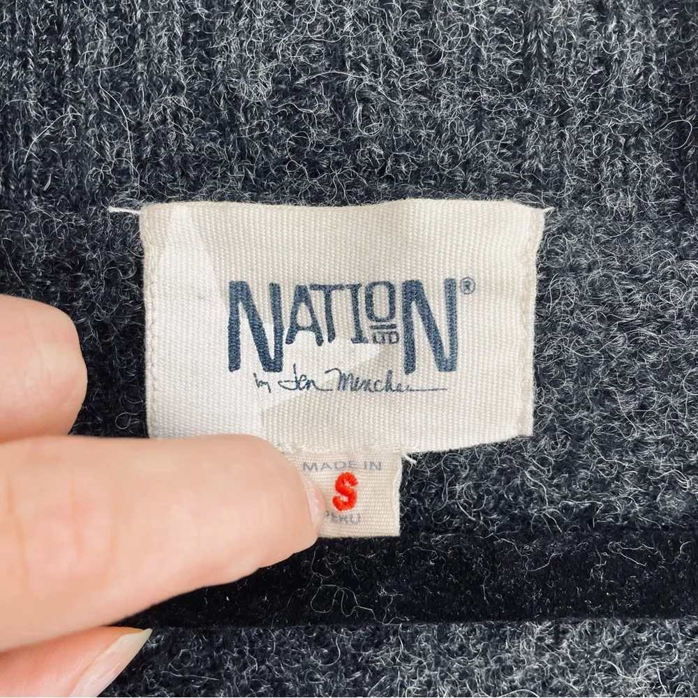 Nation Alpaca Double Breasted Open Front Sweater Cardigan Grey size S - Image 10