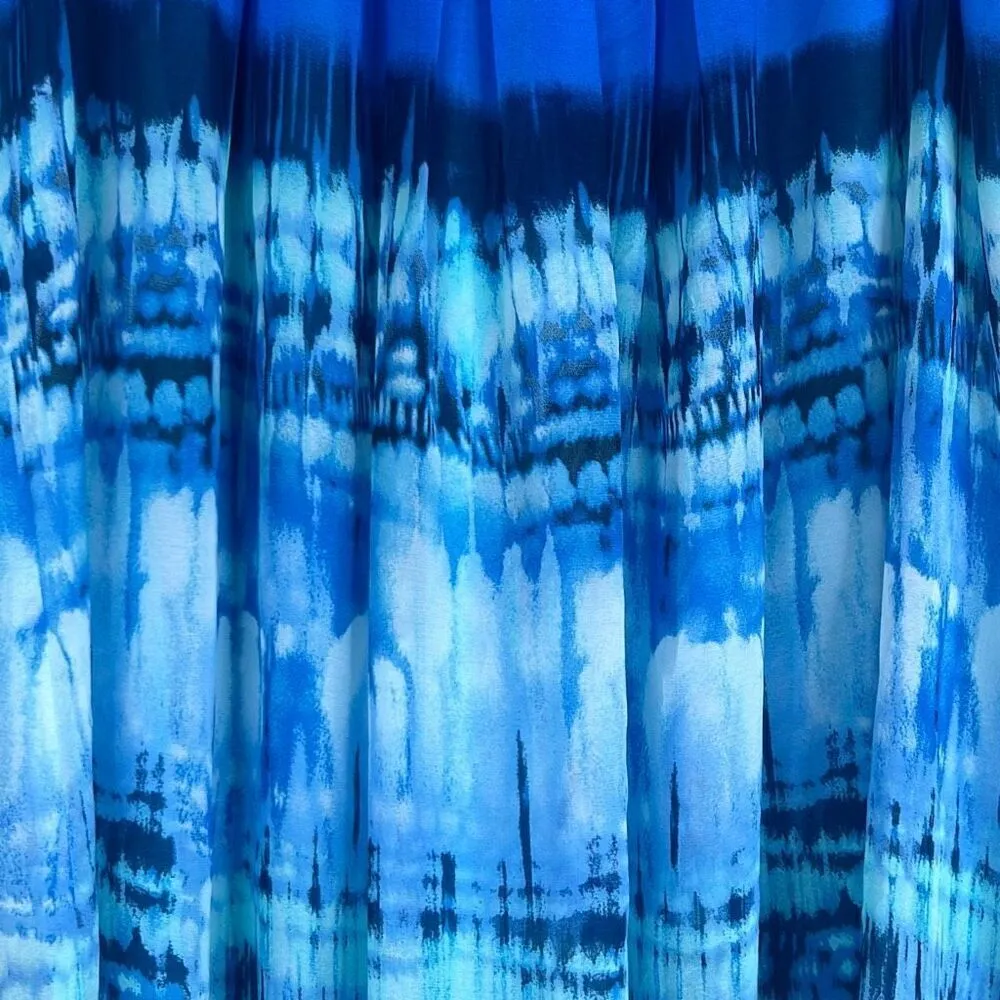 Emma & Michelle Womens 2X Knee Length Dress Blue Tie Dye Sleeveless Lined - Image 3