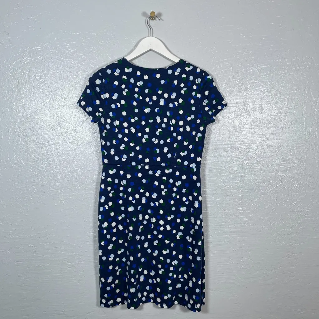Boden Women 8P Petite Blue Floral Emory Jersey Dress Sheath Midi Lined Bodice - Image 6