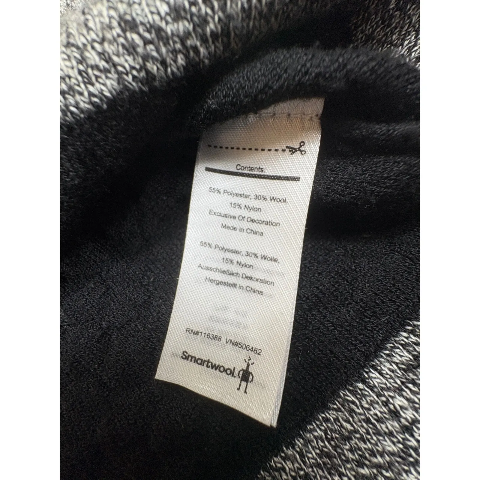 Smartwool Women's Black Grey Textured Knit Hoodie Pullover Sweater L - Image 9