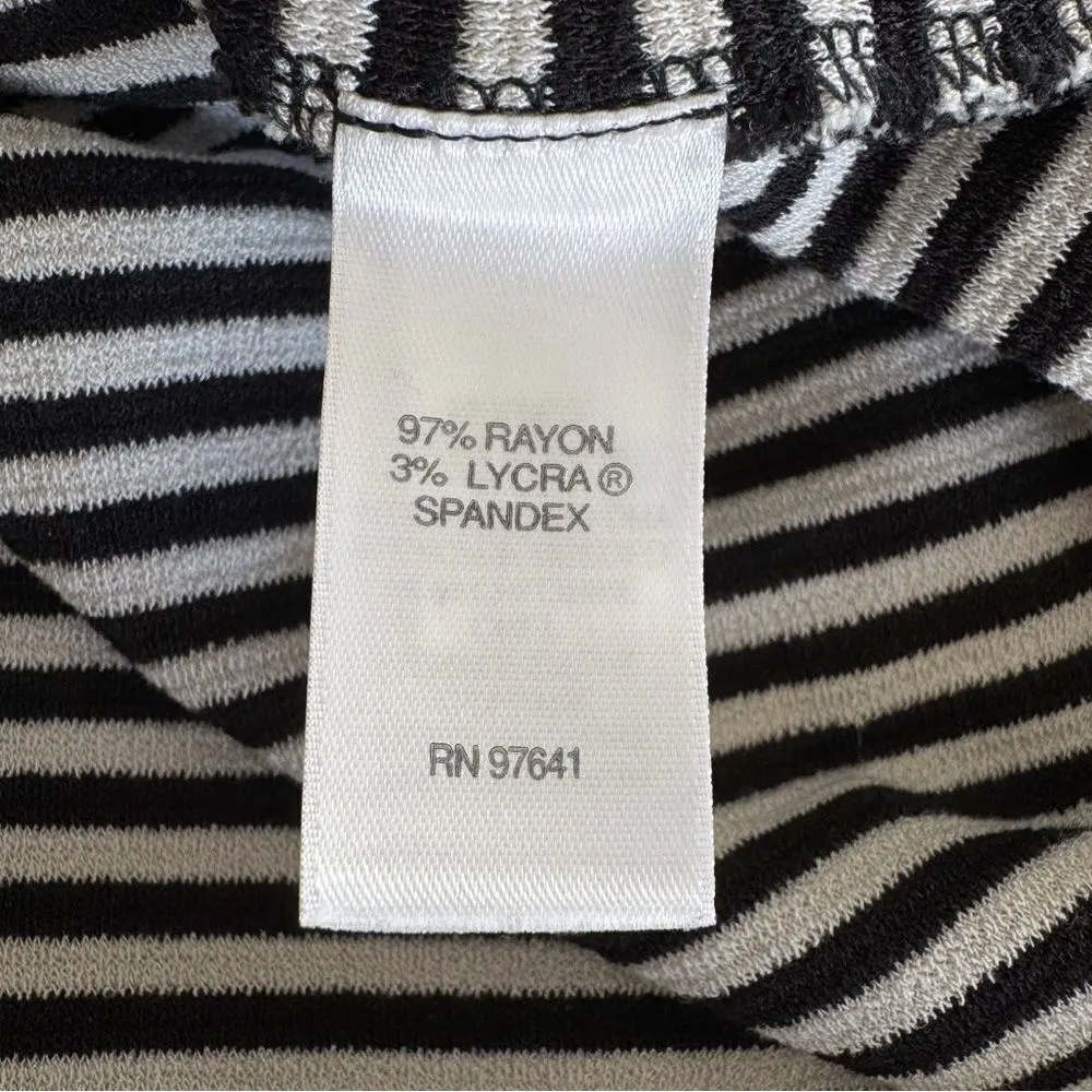 J.Jill Wearever Tunic Sweater Top Stripe Black White Staple Mature Size M Petite - Image 8