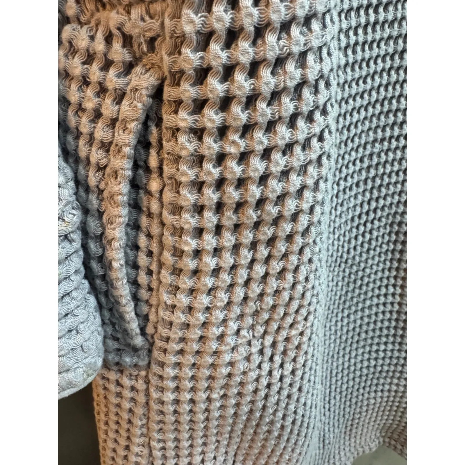 Brooklinen‎ Gray Waffle Knit Cardigan Housecoat Robe XS/S Long Sleeve Size undefined - Image 6