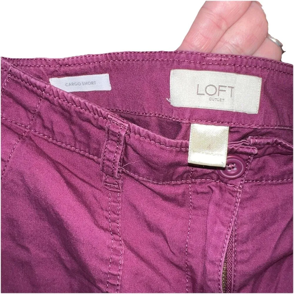 Loft Outlet Cargo Short Purple Magenta Size 4 - Image 3