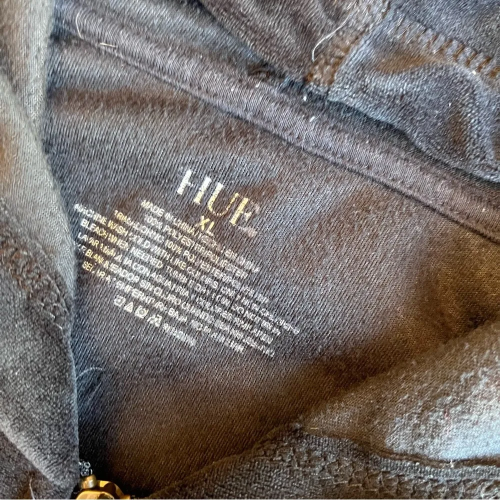 Hue Hoodie Velour Track Jacket Full Zip Black XL Loungewear Athletic Top - Image 6