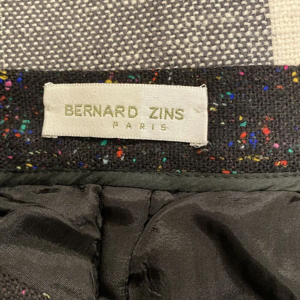 Bernard Zins Wool Blend Trouser Pants Womens 12 Black Straight Made in France - Image 4