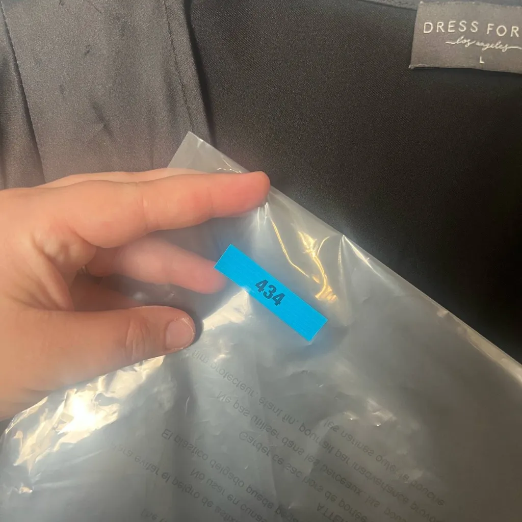 DRESS FORUM Woman Size Large Black Flutter Sleeve Mini Wrap Dress Casual elegant - Image 5