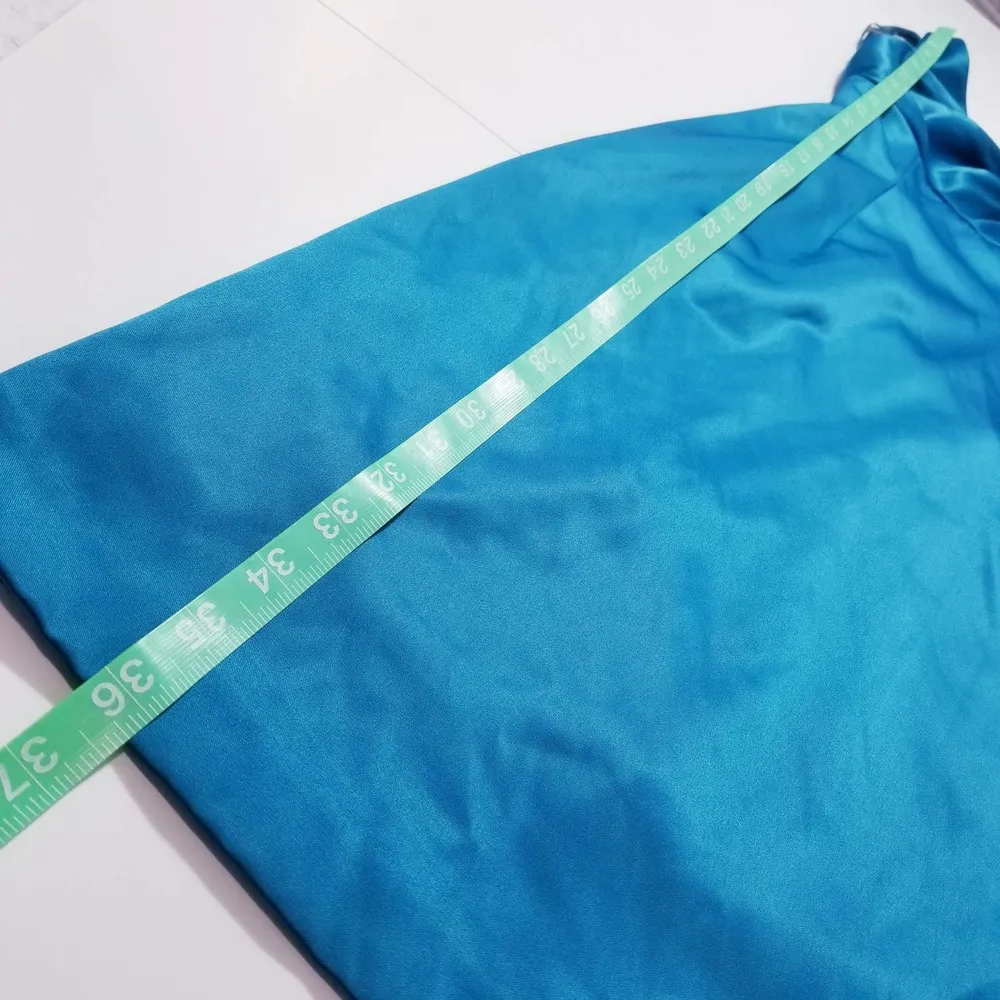 Eliza J New York Knot Sateen Sheath Teal Cocktail Dress - Image 8