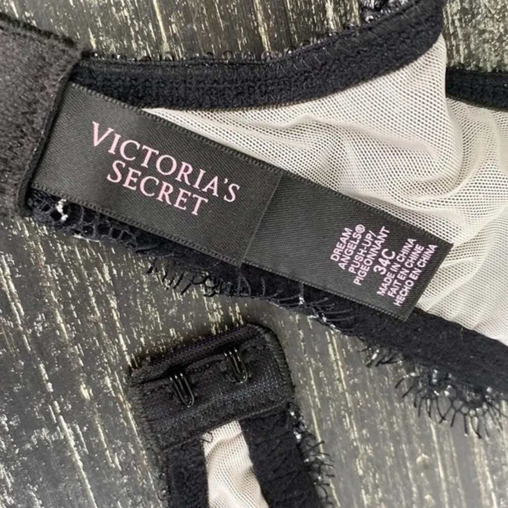 Victoria’s Secret Nude & Black Padded Contour Dream Angels Push Up Bra 34C - Image 5