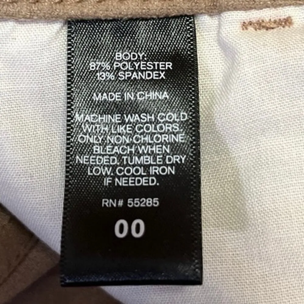 Express Jeans Women's Tan Khaki Suede Button Down A Line Mini Skirt Size 0 - Image 5