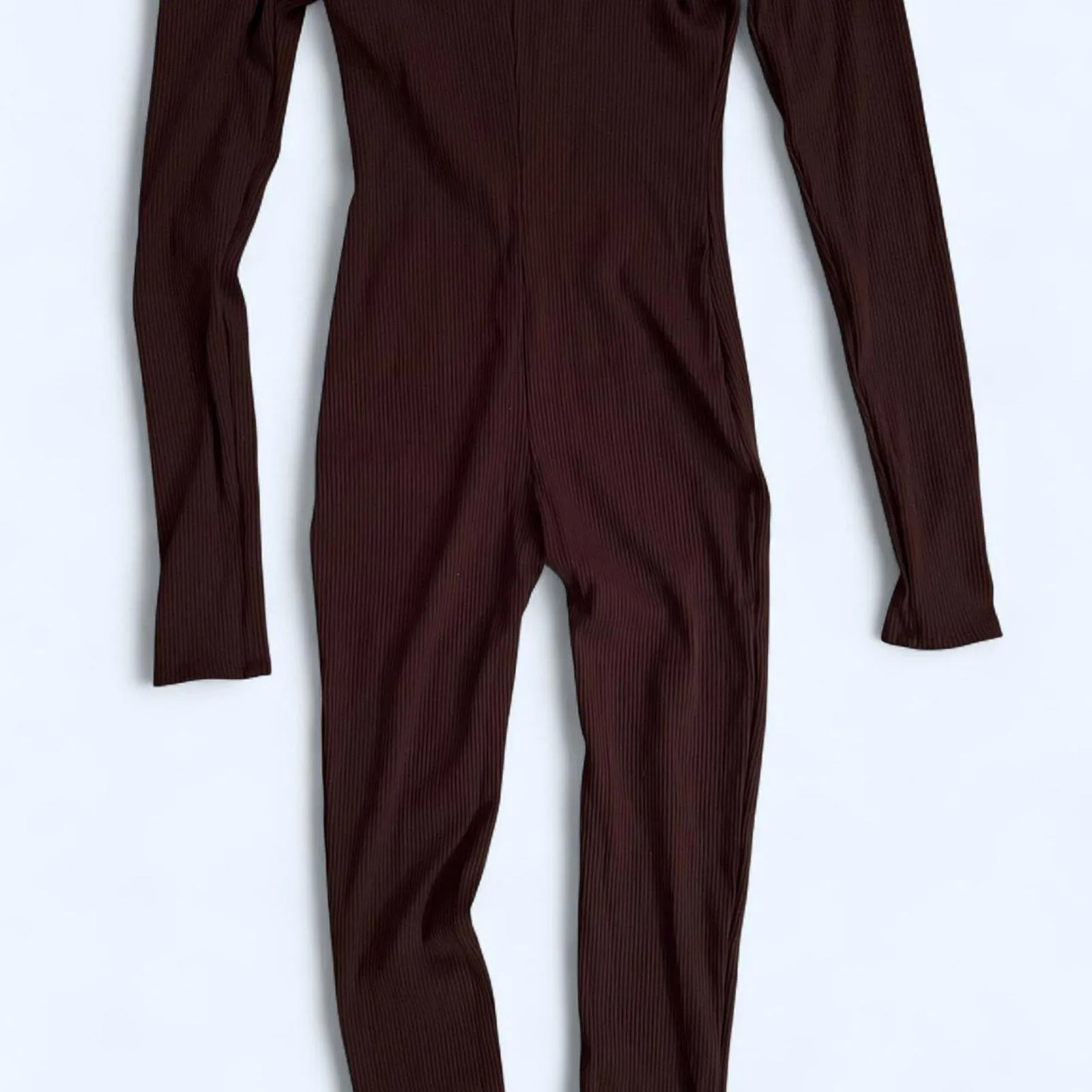 Brown off the shoulder jumpsuit Size Medium - Image 7
