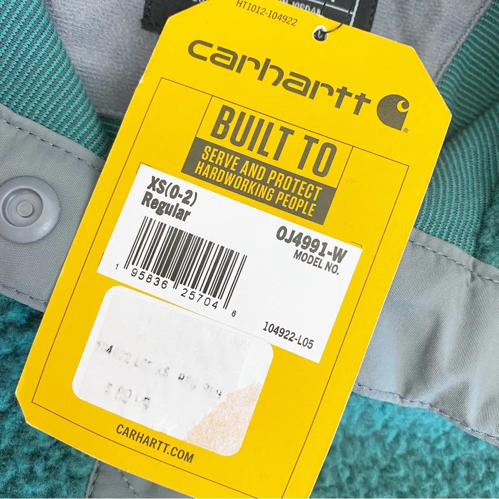 Carhartt Relaxed Fit Fleece Pullover Jacket Warmer Rating Slate Forest Green - Image 12