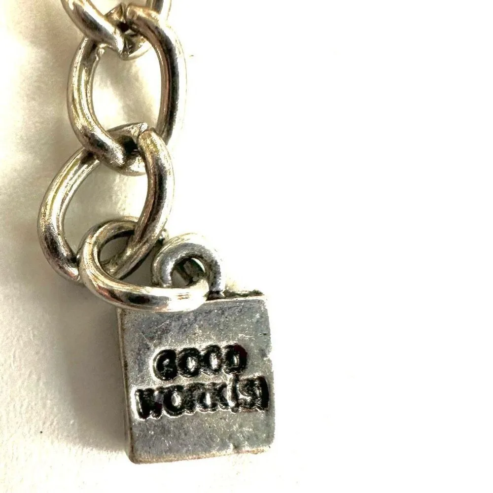 Good Work(s) “Be Strong” rhinestone key necklace on a silver chain - Image 10