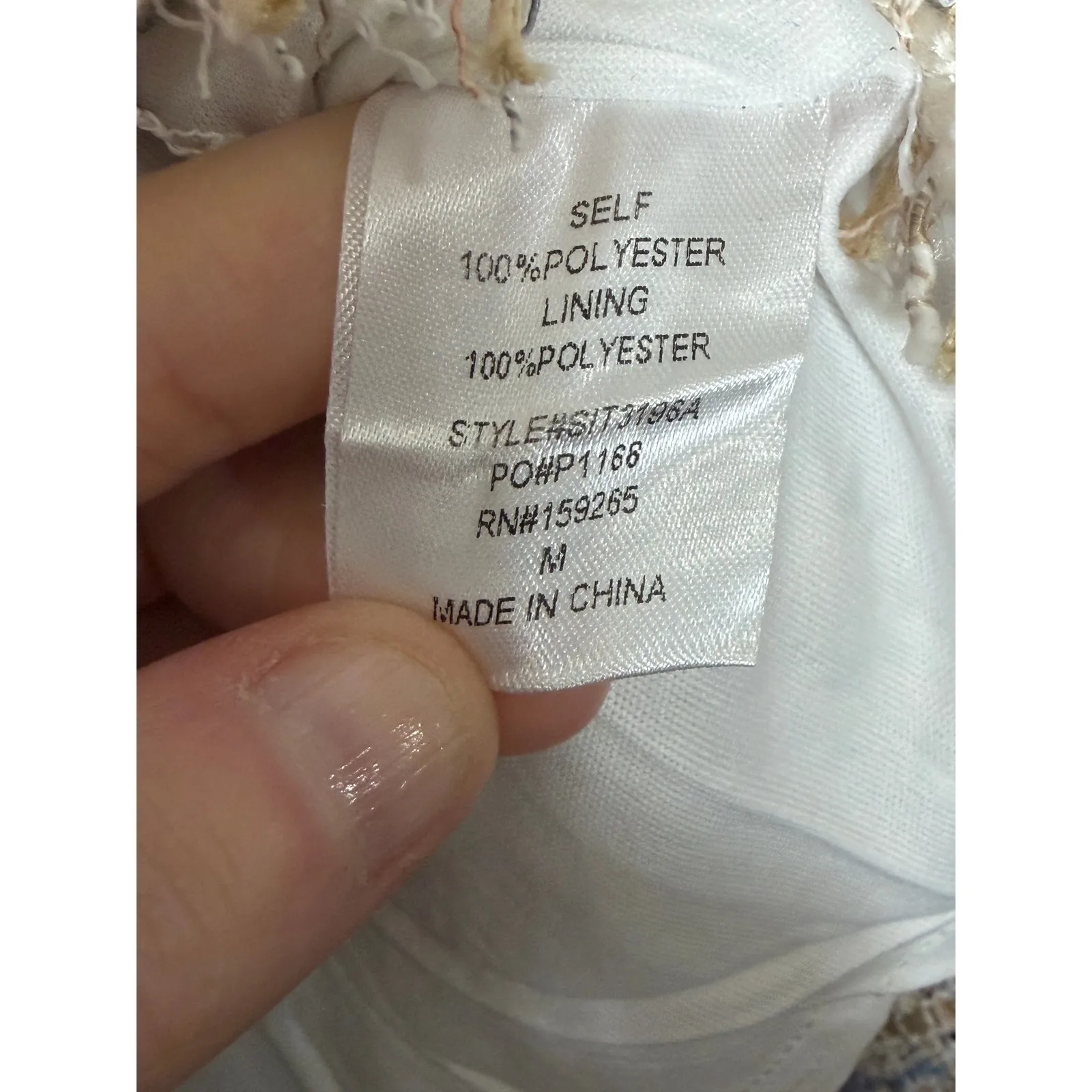 Saints &‎ Hearts Tweed Fringe Trim Short Sleeve Top Multicolored Woven Medium Tan - Image 4