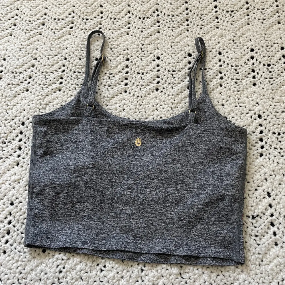 Spiritual Gangster Text Graphic Longline Bra Top Gray (Small) athleisure workout - Image 3