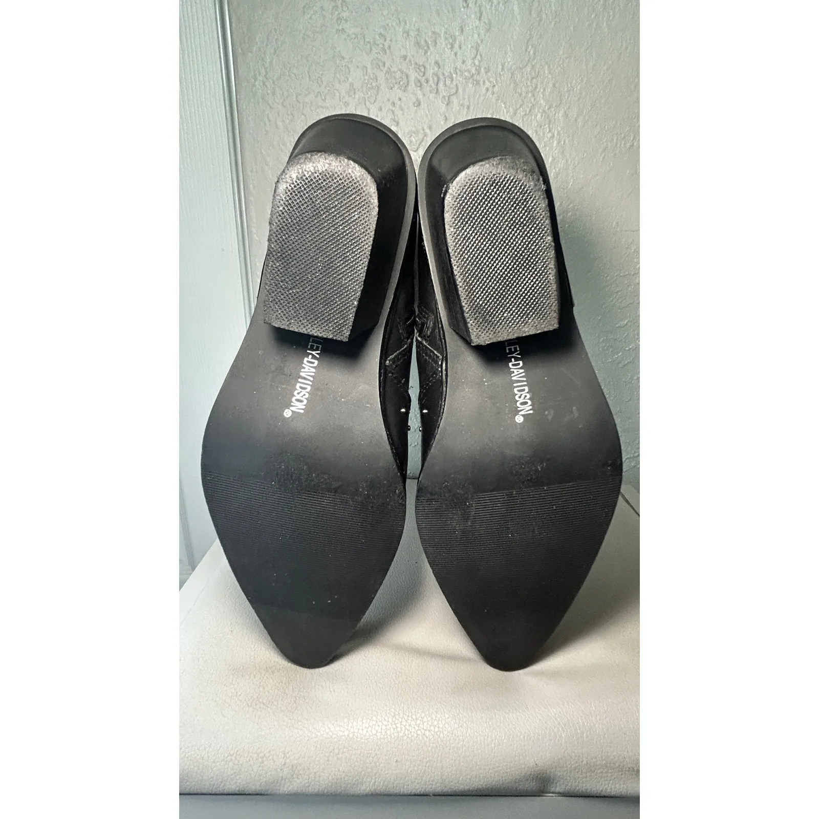 Harley Davidson Women's Black Leather Fashion Boots Brash D84378 Size 7 - Image 7