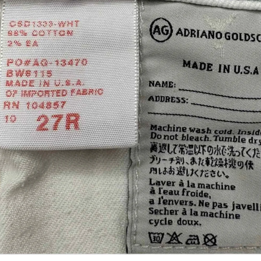 Adriano Goldschmied The Stilt White Jeans Size 27 - Image 7