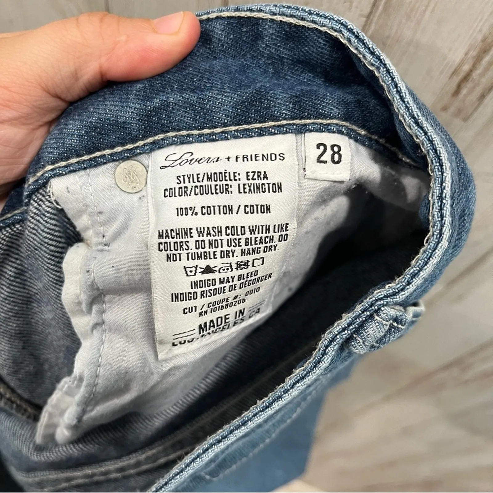 Lovers + Friends Denim Ezra Distressed Boyfriend Blue Denim Jeans 100% Cotton - Image 5