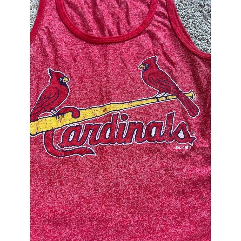 STL Cardinals Women's Red Racerback Tank Top Size S Sleeveless Casual Red - Image 3