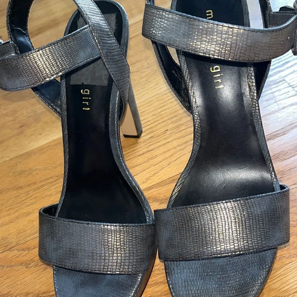 Madden Girl Ankle Rollo Platform Stiletto 5” Golden Metallic/ Black Heels-9.5 - Image 5