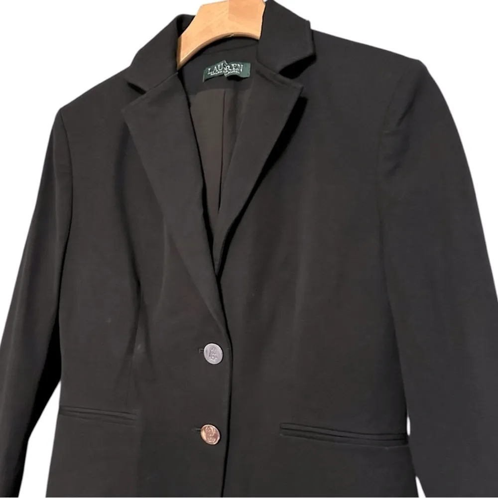 Lauren Ralph Lauren Women’s Size 2 Polo Black Two Button Johannie Jacket Blazer - Image 3