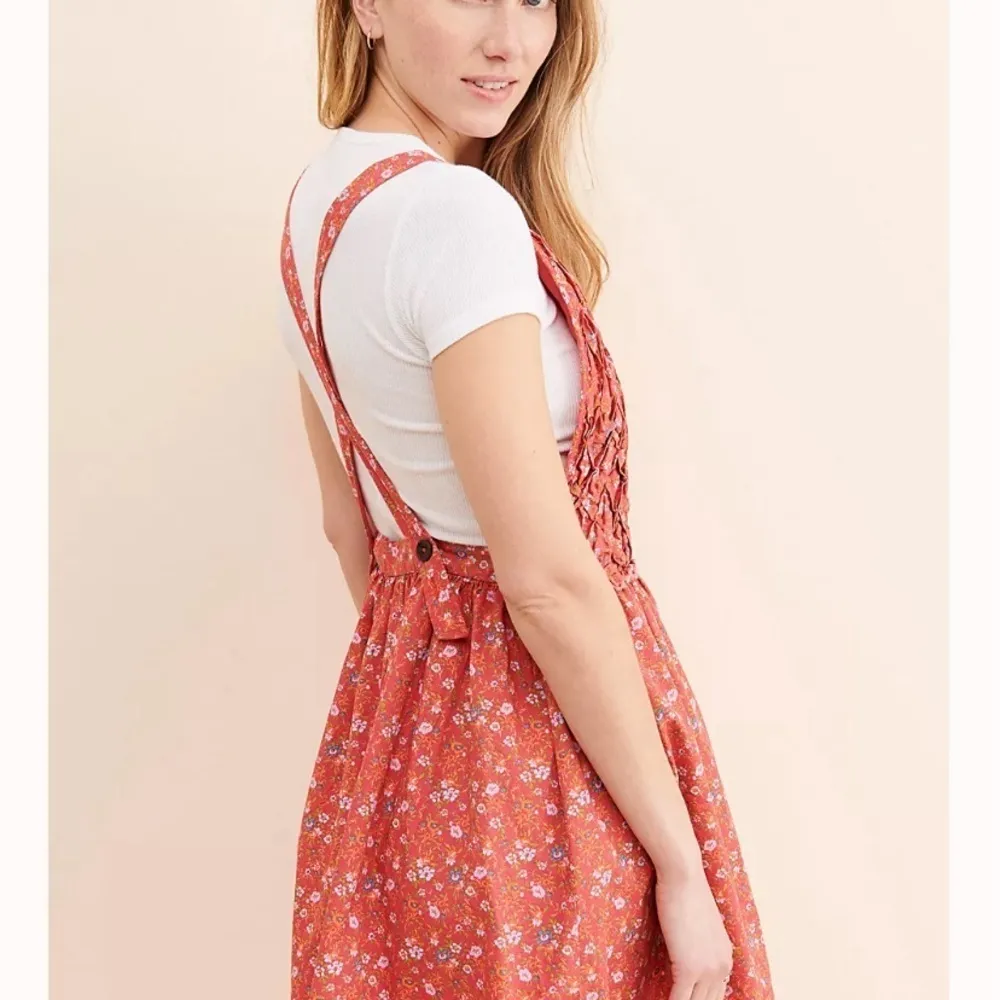 free people petunia  smocked cotton poppy apron mini dress - Image 4