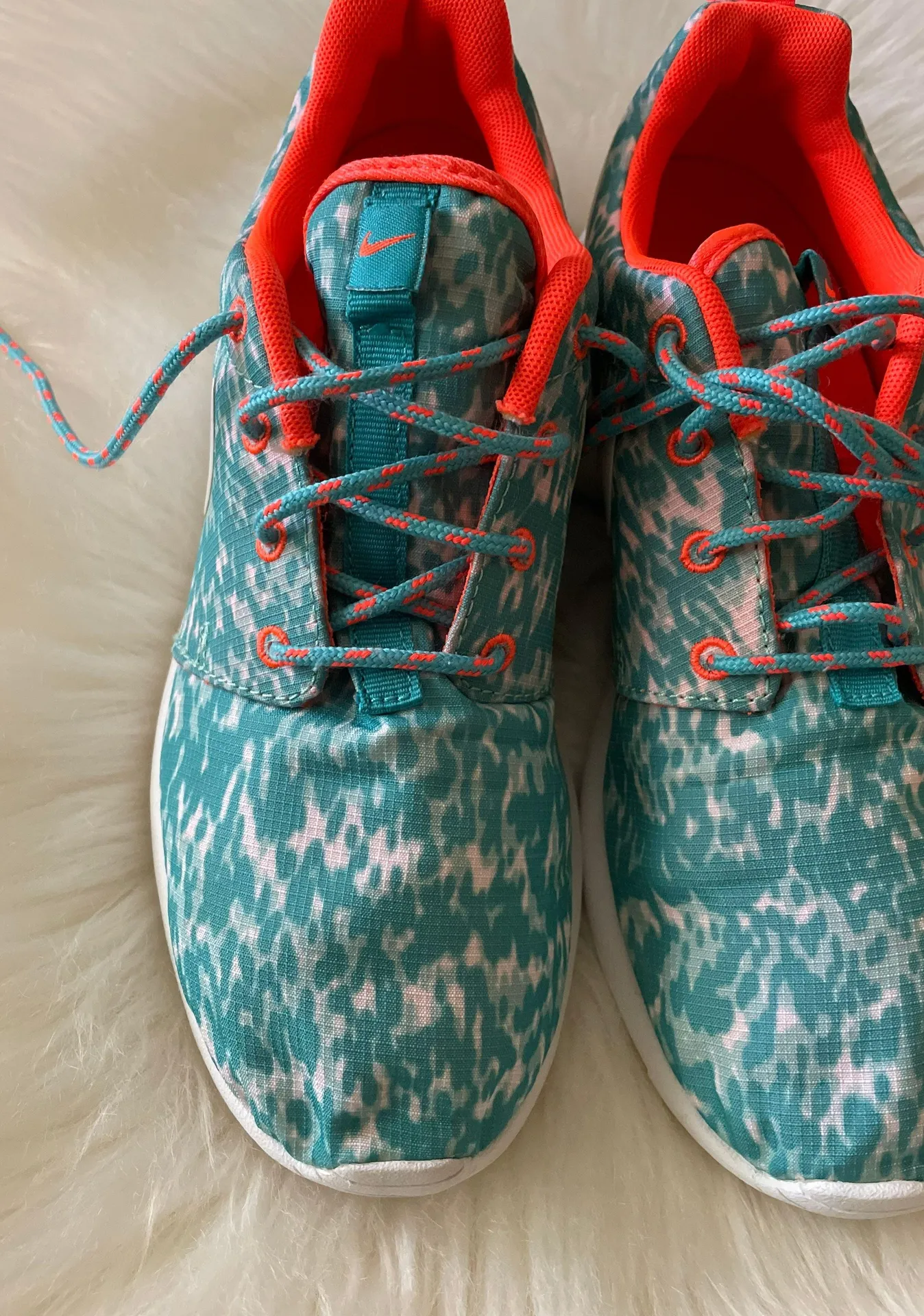 Rosherun Roshe Run Print Hyper Turquoise Orange Flyknit One Womens Camo - Image 6