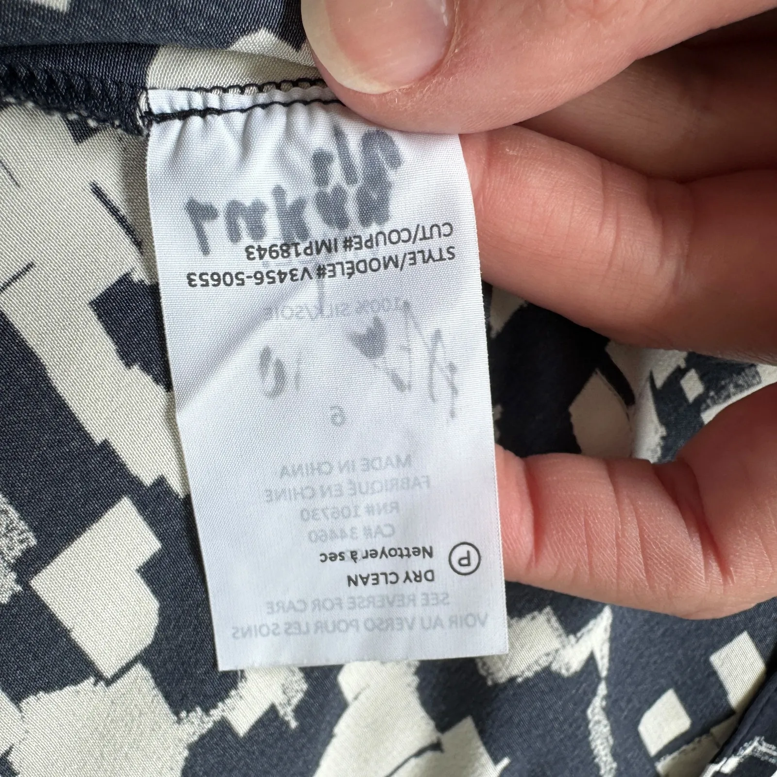 Vince Silk Dress Navy White Confetti - Image 8