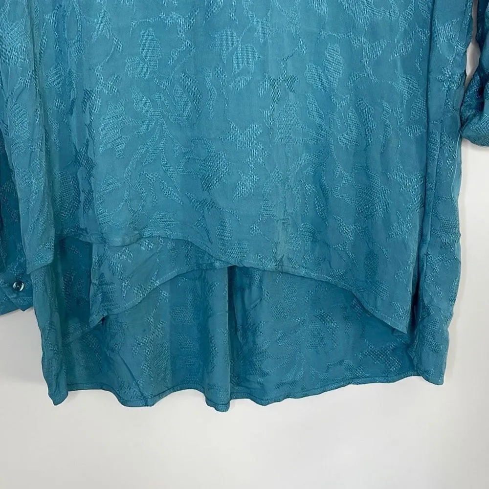 Simply Vera  Vera Wang. Blouse. Long Sleeves. Size Large. Teal - Image 3