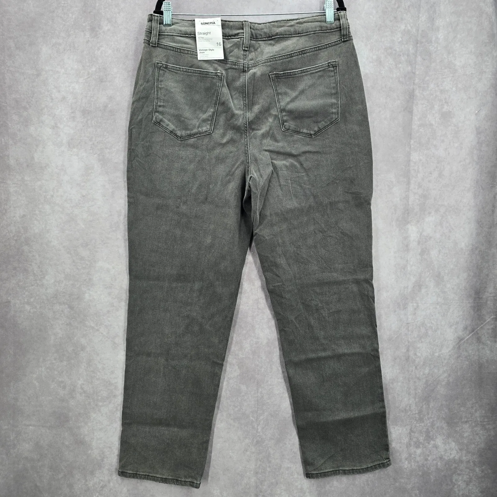 Sonoma Gray Straight Classic High Rise‎ Vintage Style Pants Denim Jeans Plus 16 - Image 2