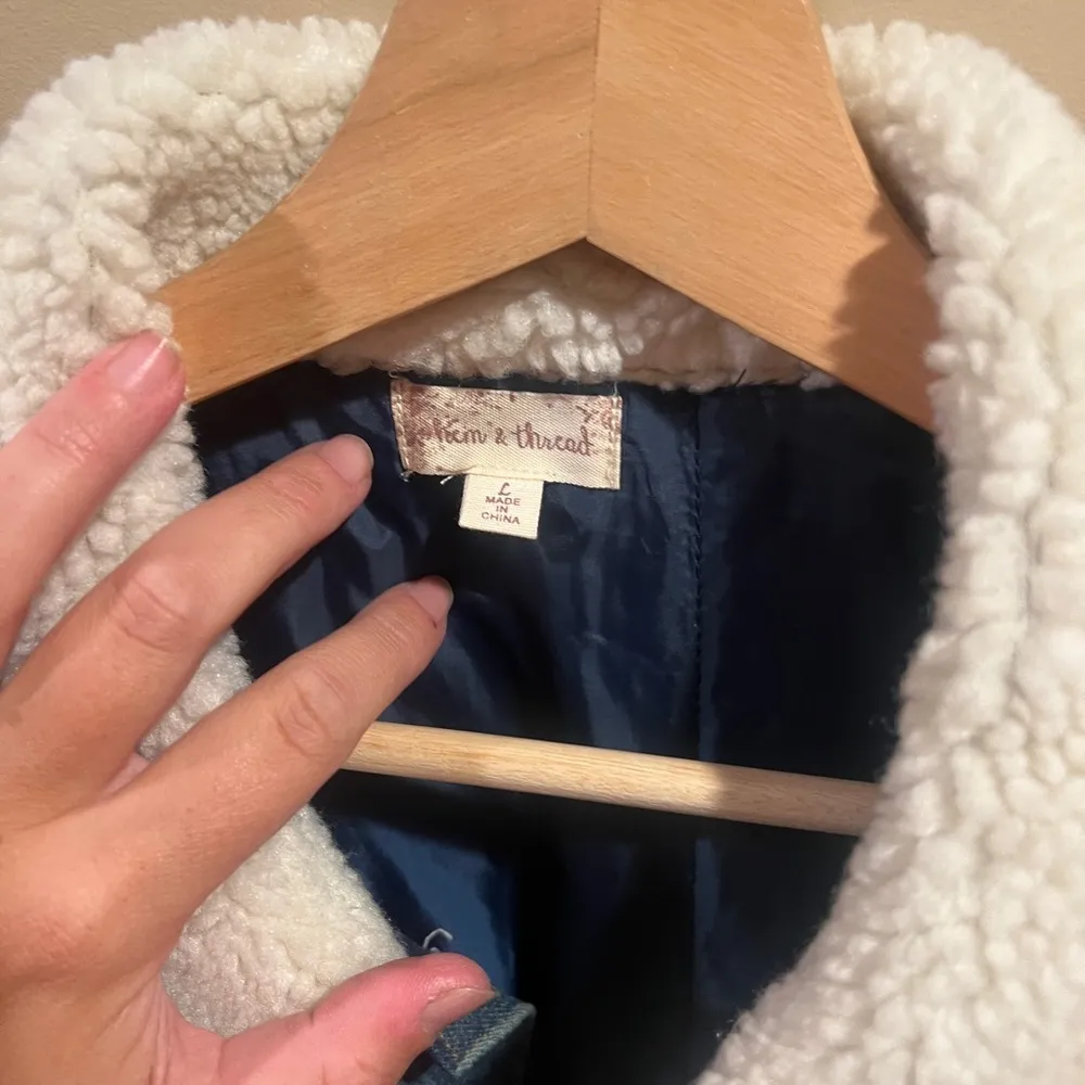 Sherpa Denim Jacket Faux Leather - Image 5