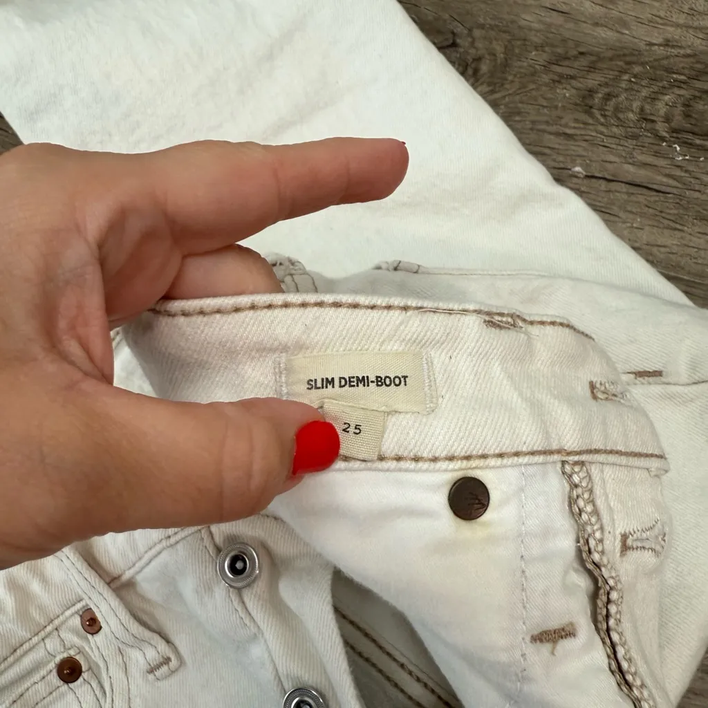 Madewell Slim Demi-Boot Jeans in Cloud‎ Lining size 25 - Image 5