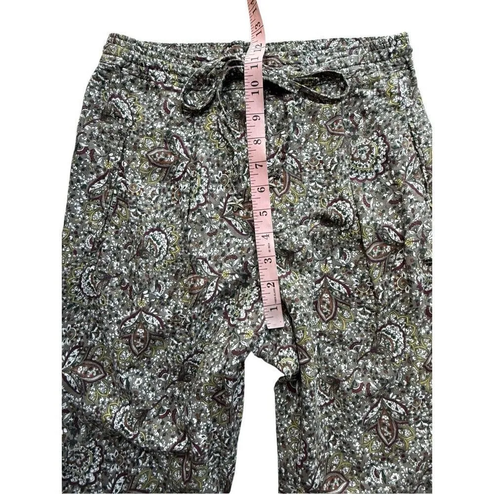 ZARA Floral Print Linen/Cotton Blend Pants Size XS - Image 7