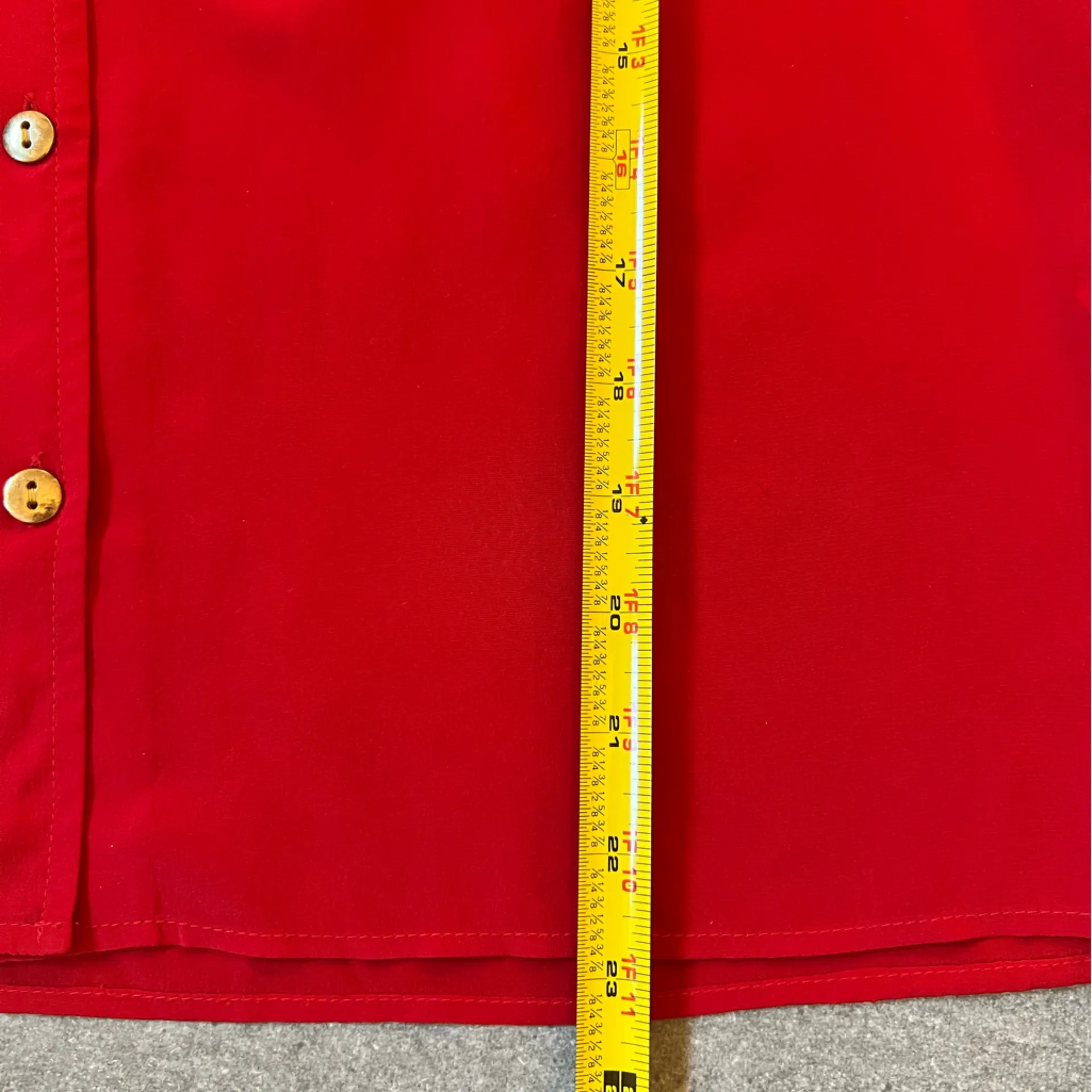 Amanda Uprichard 100% Silk Red Rolled Sleeve Button Up Lightweight Blouse Large - Image 7