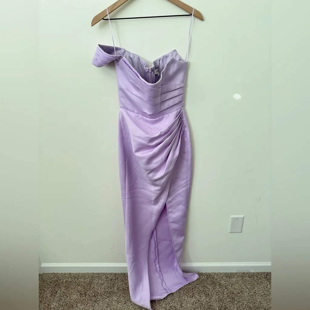 NWT Sau Lee Brandi Long Gown Women’s Dress in Pale Lavender Size 2 flaw Purple - Image 5