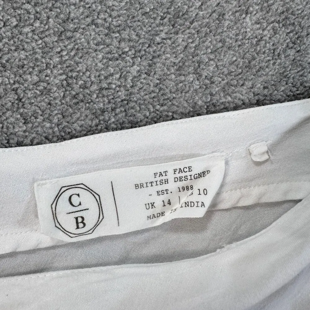 Fat Face White Floral Embroidered Tank Top Size 10 Spaghetti Strap Button Front - Image 5