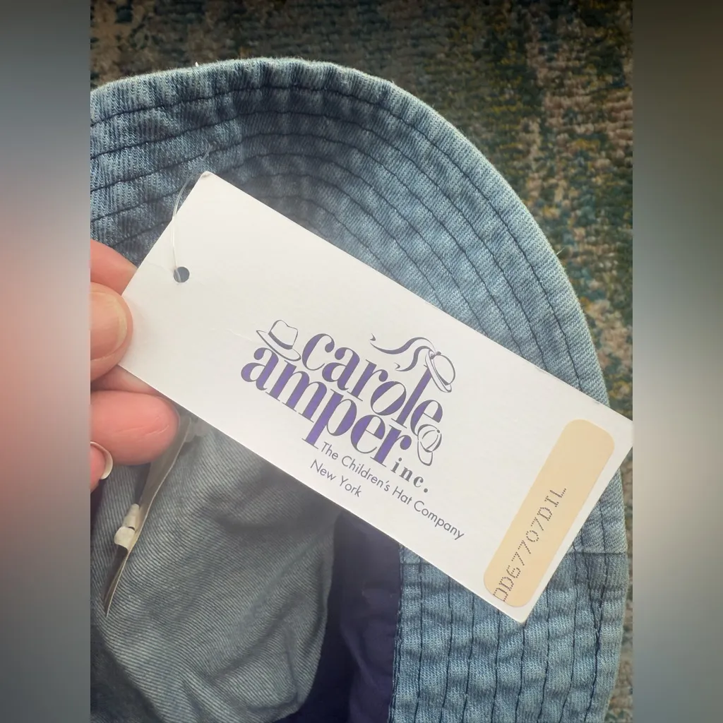 NOS 90s Nordstrom Carole Amper denim floral Blossom bucket hat Pink - Image 8