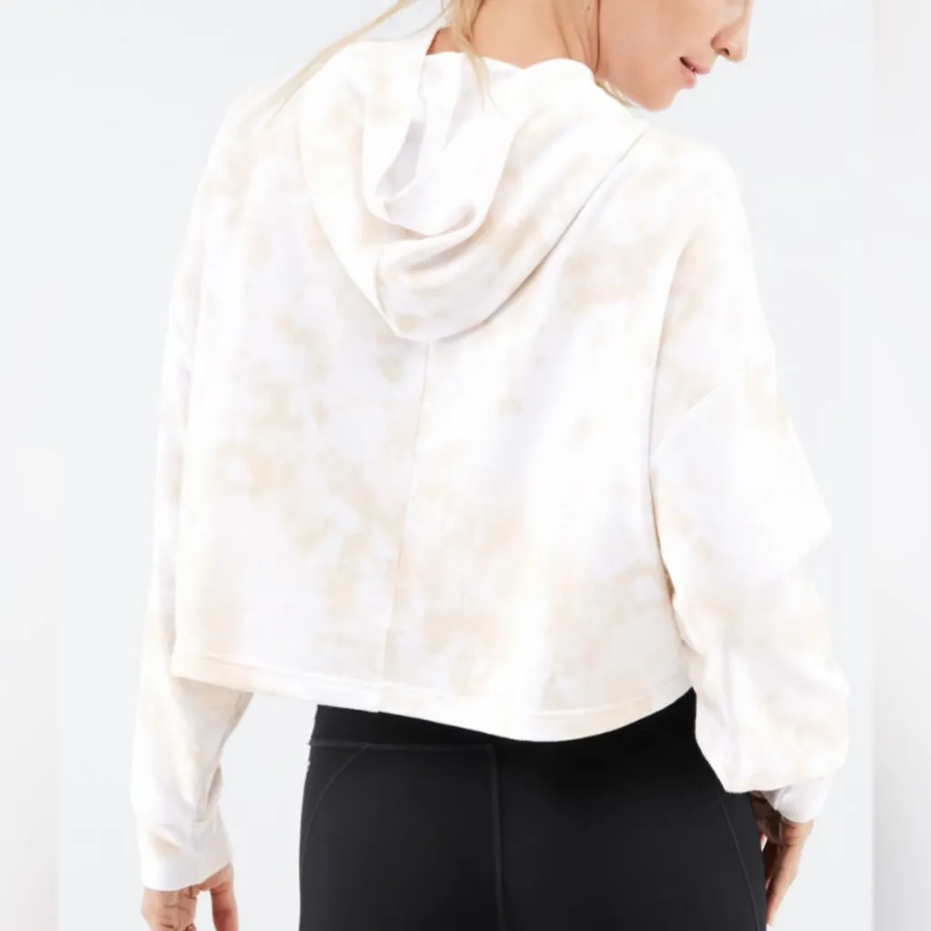 Fabletics Women’s Eco-Conscious Crop Hoodie Honey Magma Tie Dye XL - Image 2